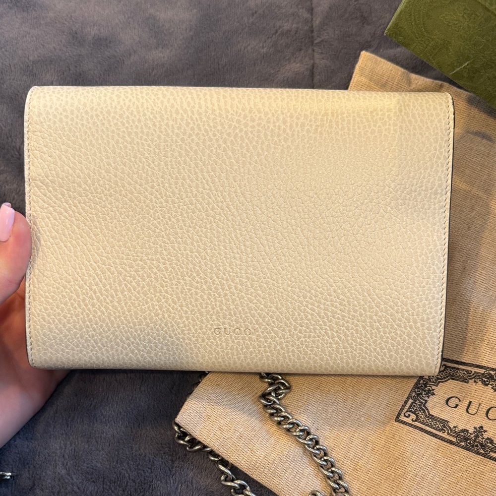 Gucci Dionysus White Leather Wallet On Chain *BRAND NEW* - Picture 7 of 9